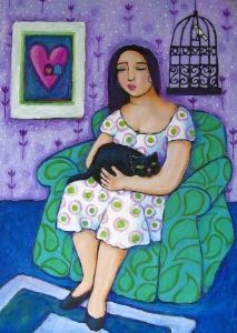 "Woman with Cat on Her Lap"