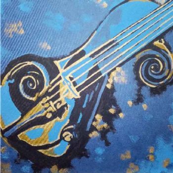 "Blue Violin Abstract"