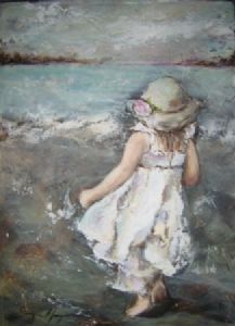 "Little girl running in the wind"
