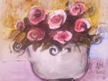 "Small Roses in a Bucket"