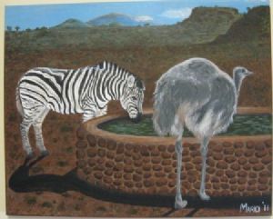"Zebra and Ostrich"