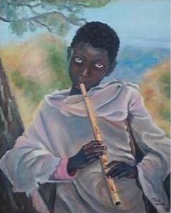 "Boy with Reedflute"
