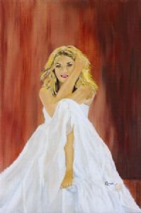 "Girl With Red Background"