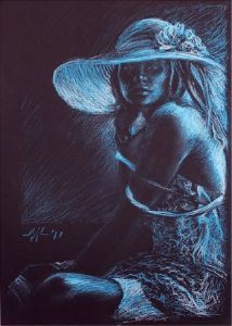 "Girl with a white hat"