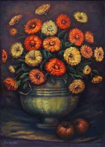 "Daisies Copper Pot"