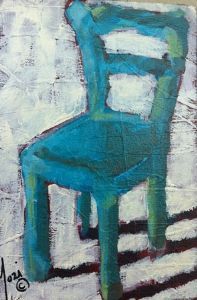 "Turquoise Chair with White Background"