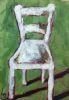 "White Chair with Green Background"