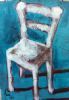 "White Chair with Turquoise Background"