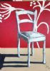 "White Chair with Red Background"