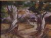 "Farmhouse and Gum Trees"
