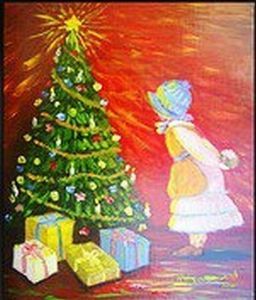 "Little Girl at Christmas Tree"