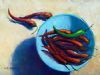 "Chillies in a Small Blue Bowl"