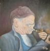 "Grandpa Lighting His Pipe"