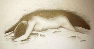 "Naked in bed"