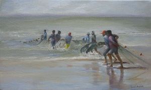 "Trekkers Hauling in the Catch"