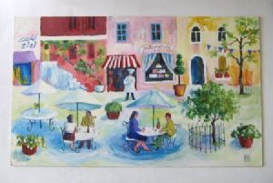 "A Cafe Scene in France"
