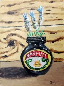 "Lavender in Marmite Flask"