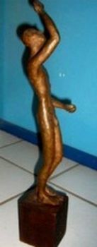"Bronze Sculpture Of Nude Man"