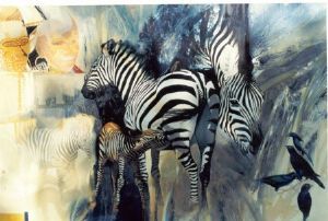 "Zebra Foal & Mother"