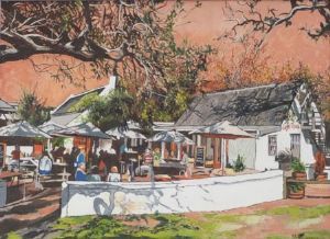 "Cafe Roux - Pair - Painting 1"
