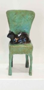 "Sleeping Cat On Chair"