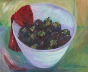 "Mangosteens with Red Cloth"