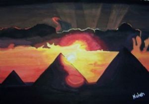 "Sunset over Giza, Egypt"