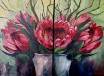 "Cape Proteas Diptych"