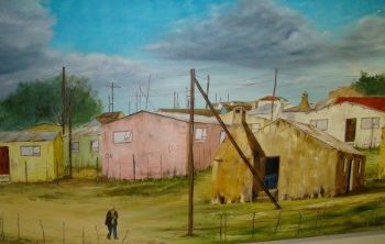 "Painting of Township in Langkloof"