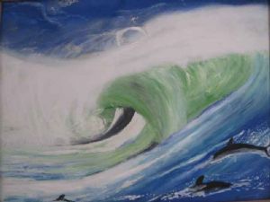"Dolphins in the Surf"