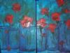 "More Red Flowers Diptych 614 & 615"