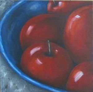"Apples in Blue Bowl"