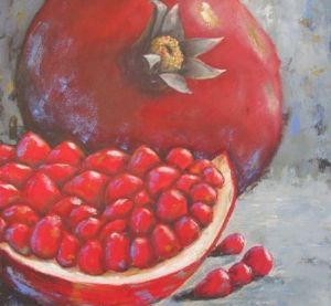 "Pomegranate with a Touch of Blue"