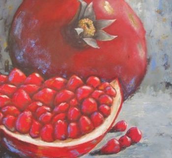 "Pomegranate with a Touch of Blue"