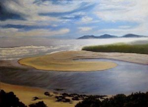 "Misty Seascape With Lagoon"