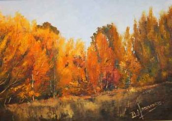 "Poplars Ablaze in Autumn Splendour"