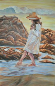 "Little Girl Playing at the Sea"