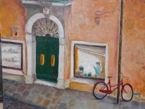 "Red Bicycle in Verona"