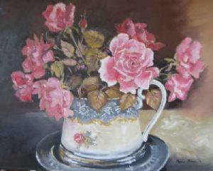 "Roses in an Antique Teapot"