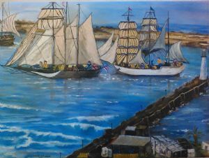 "Boats Leaving East London Harbour"