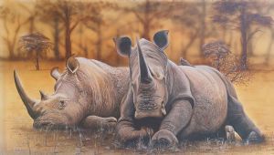 "Rhinos in Sepia"