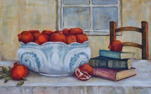 "Antique Bowl And Pomegranates"