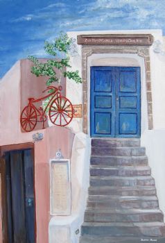 "The Bicycle Restaurant in Santorini"