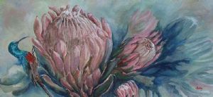 "Protea and Sun Bird "