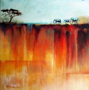 "Elephants Earth and Water No.1"
