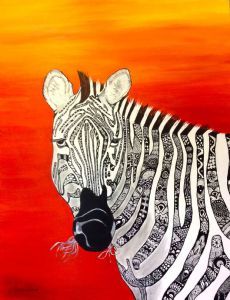 "Zebra In Zentangles"