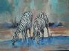 "Zebras at Waterhole"