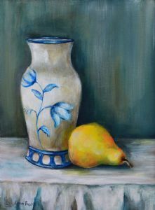 "Vase and Pear"