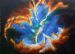 Sparrow in Nebula sky RESERVED