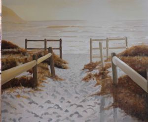 "Soft Sunset on Beach"